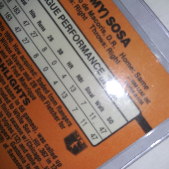 Sammy Sosa Rookie error - Picture 6 of 7